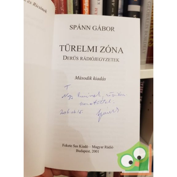 Spánn Gábor: Türelmi zóna (Dedikált)