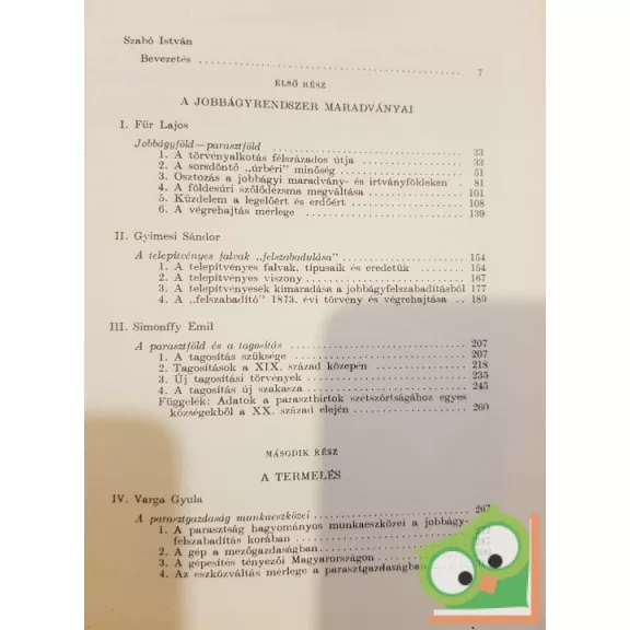 Szabó István (szerk.): A parasztság Magyarországon a kapitalizmus korában 1848-1914 I-II.