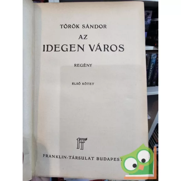 Török Sándor: Az idegen város (első kötet)