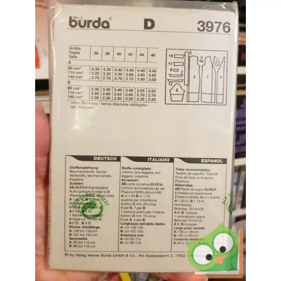 Burda szabásmintával (3976)