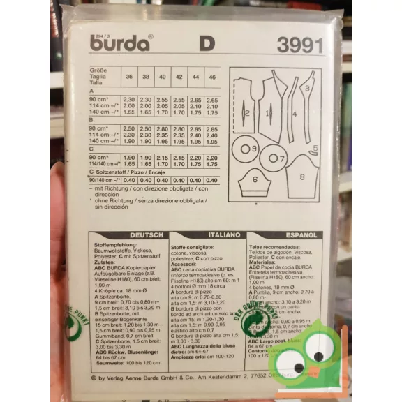 Burda szabásmintával (3991)