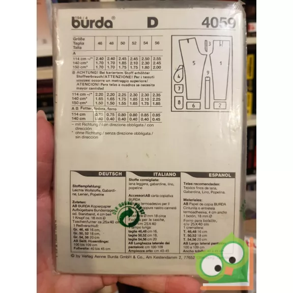 Burda szabásmintával (4059)