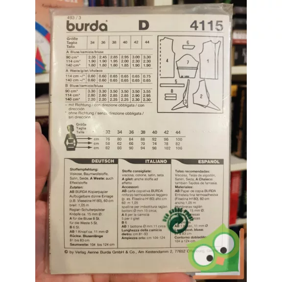 Burda szabásmintával (4115)