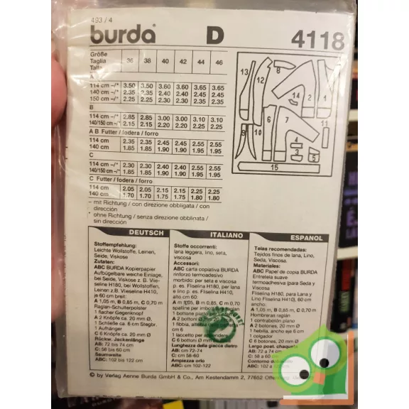 Burda szabásmintával (4118)