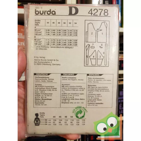 Burda szabásmintával (4278)