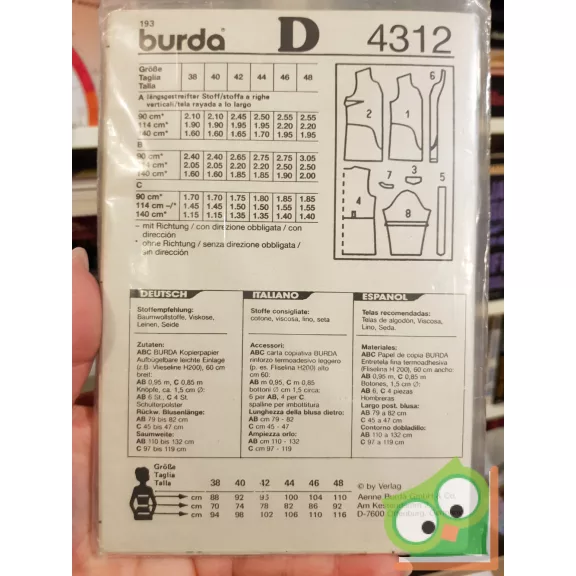 Burda szabásmintával (4312)