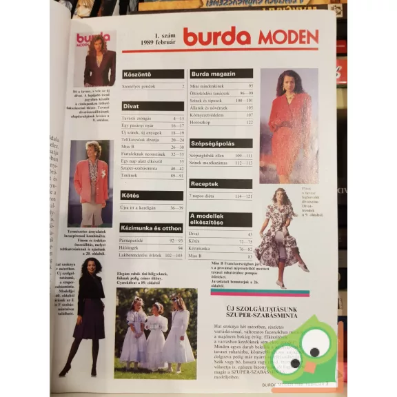Burda magazin 1989/1 (szabásminta melléklettel)