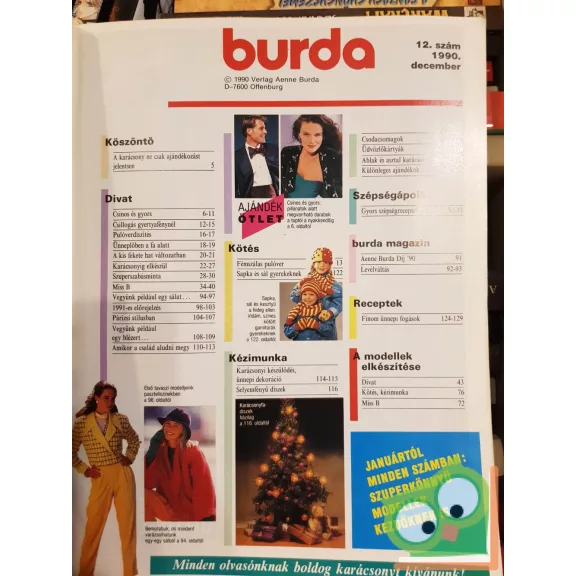 Burda magazin 1990/12 (szabásminta melléklettel)