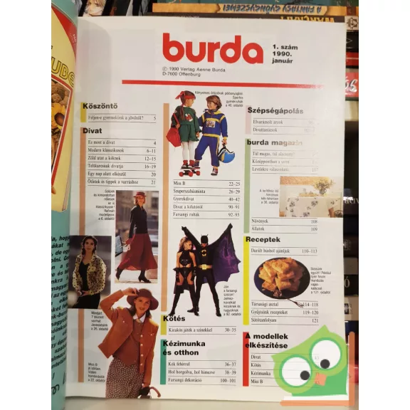 Burda magazin 1990/1 (szabásminta melléklettel)