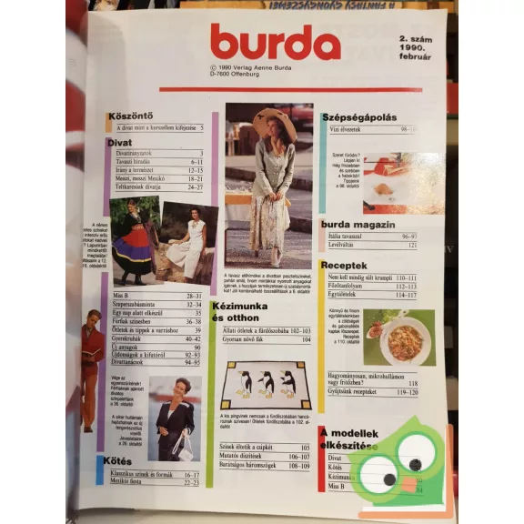 Burda magazin 1990/2 (szabásminta melléklettel)