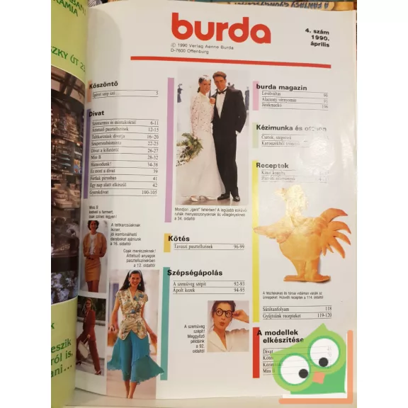Burda magazin 1990/4 (szabásminta melléklettel)