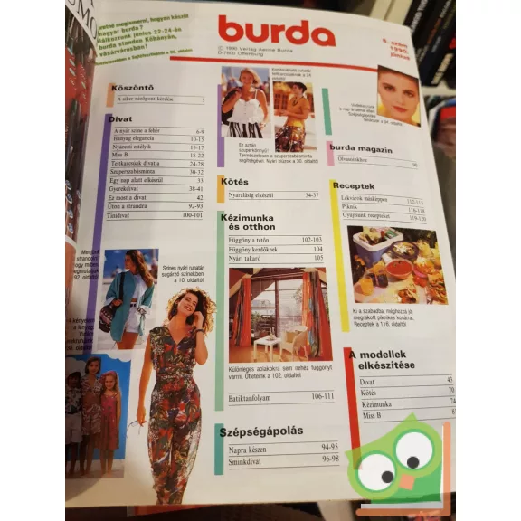Burda magazin 1990/6 (szabásminta melléklettel)