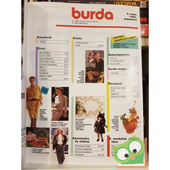 Burda magazin 1990/8 (szabásminta melléklettel)