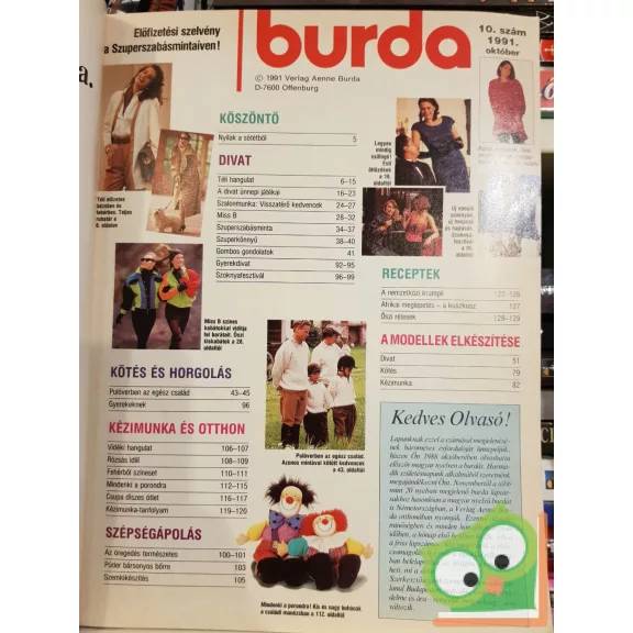 Burda magazin 1991/10 (szabásminta melléklettel)