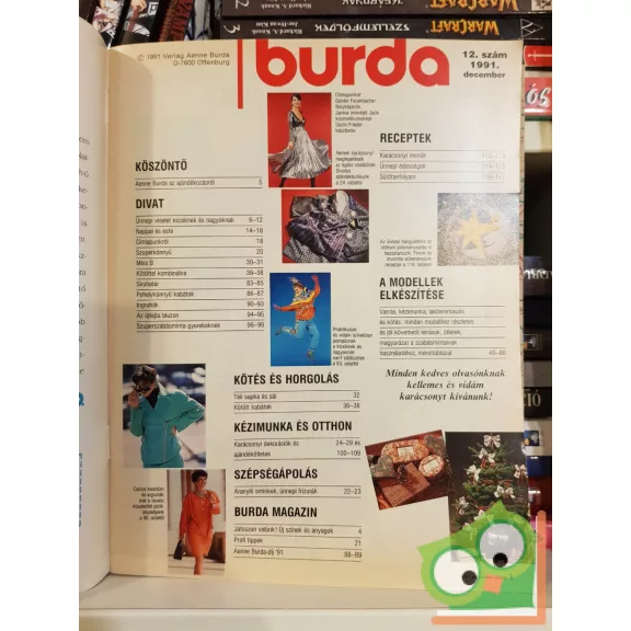 Burda magazin 1991/12 (szabásminta melléklettel)