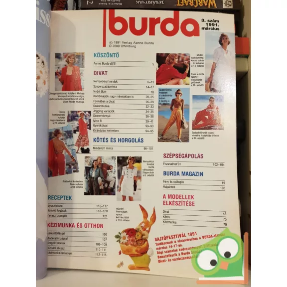 Burda magazin 1991/3 (szabásminta melléklettel)