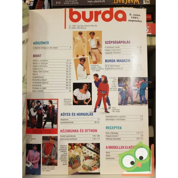 Burda magazin 1991/8 (szabásminta melléklettel)
