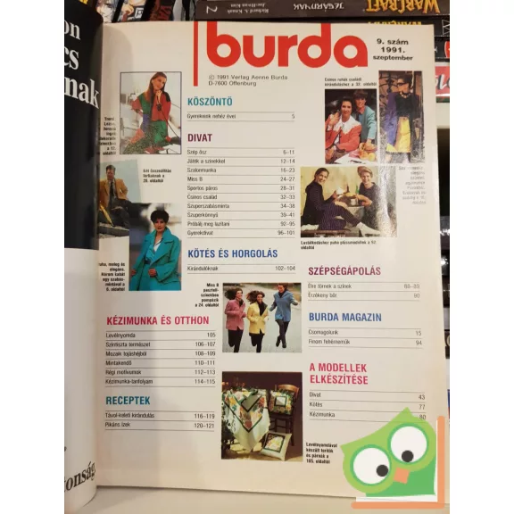 Burda magazin 1991/9 (szabásminta melléklettel)