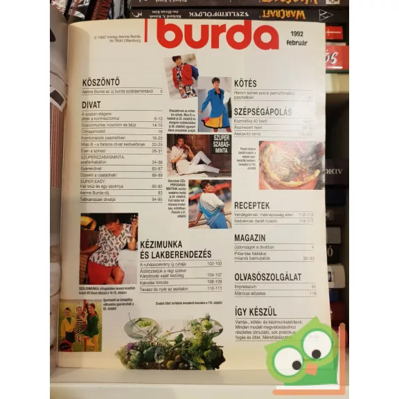 Burda magazin 1992/2 (szabásminta melléklettel)