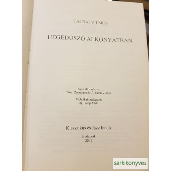 Tátrai Vilmos: Hegedűszó alkonyatban