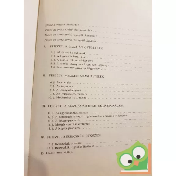 L. D. Landau - E. M. Lifsic: Elméleti fizika I.