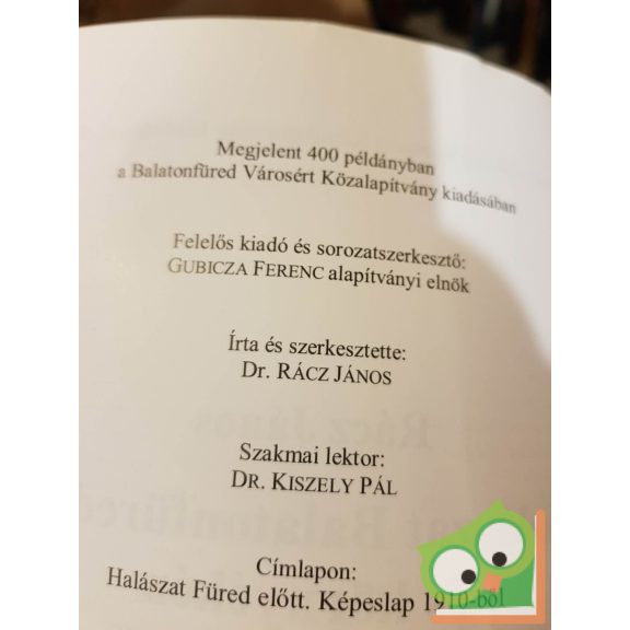 Rácz János: Halászat Balatonfüreden és környékén (ritka)(dedikált)