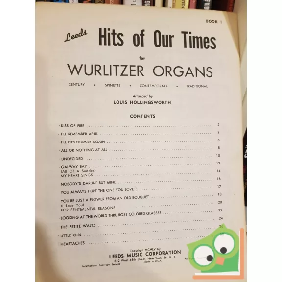 Leeds Hits of Our Times for Wurlitzer Organs
