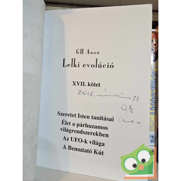 G. H. Anon: Lelki evolúció XVII. kötet (dedikált)