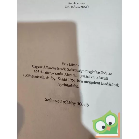 Dr. Éber Ernő: A magyar állattenyésztés fejlődése