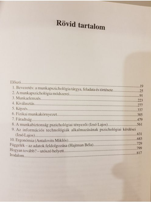 Klein Sándor: Munkapszichológia (Antalovics Miklós, Hajtman Béla és Izsó Lajos köz.)