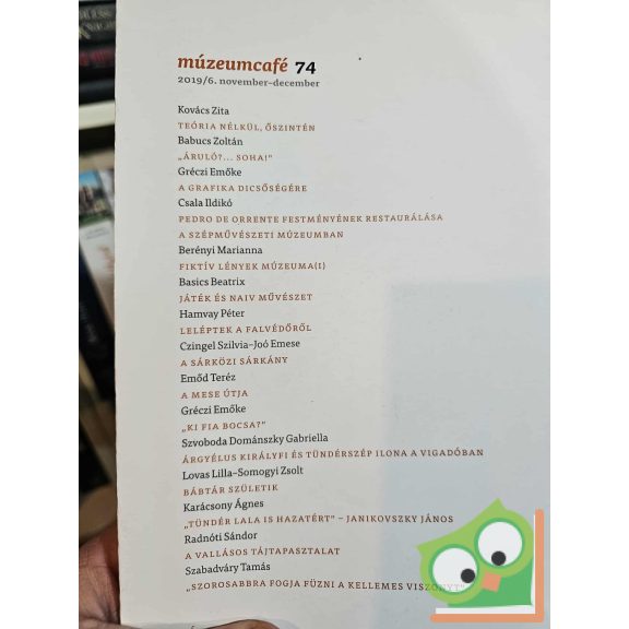 MúzeumCafé 74. - mese - múzeumon innen és túl