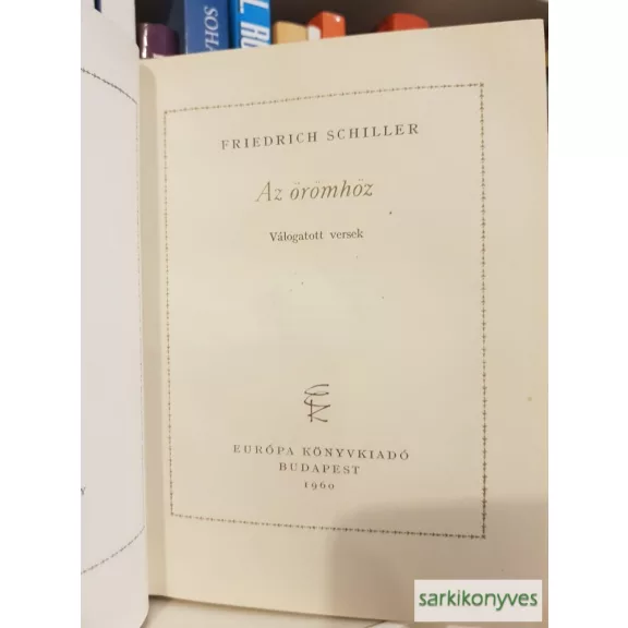 Friedrich Schiller: Az örömhöz