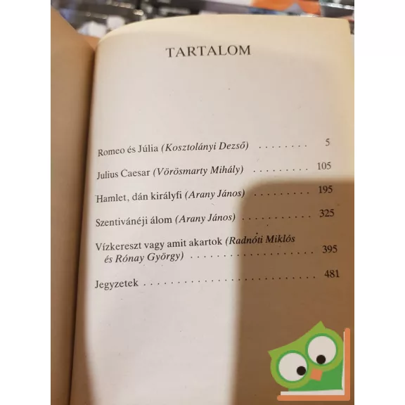 William Shakespeare: Öt dráma 1.