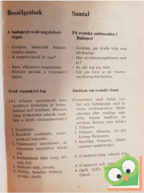Závodszky Ferenc: Svéd társalgási zsebkönyv