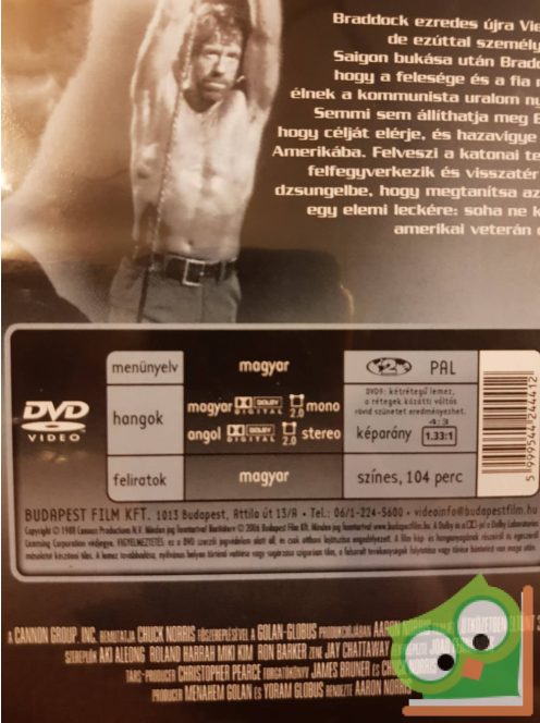Chuck Norris - Ütközetben eltűnt 3 db-os DVD (ritka)