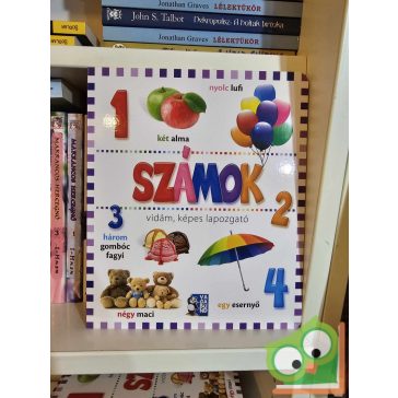 Számok 1-10 - vidám, képes lapozgató (keménylapos, új)