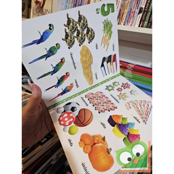 Számok 1-10 - vidám, képes lapozgató (keménylapos, új)