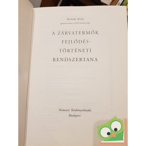 Borhidi Attila: A zárvatermők fejlődéstörténeti rendszertana