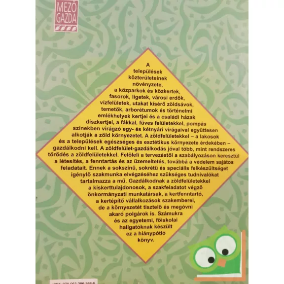 Jószainé Párkányi Ildikó: Zöldfelület-gazdálkodás, parkfenntartás (ritka)